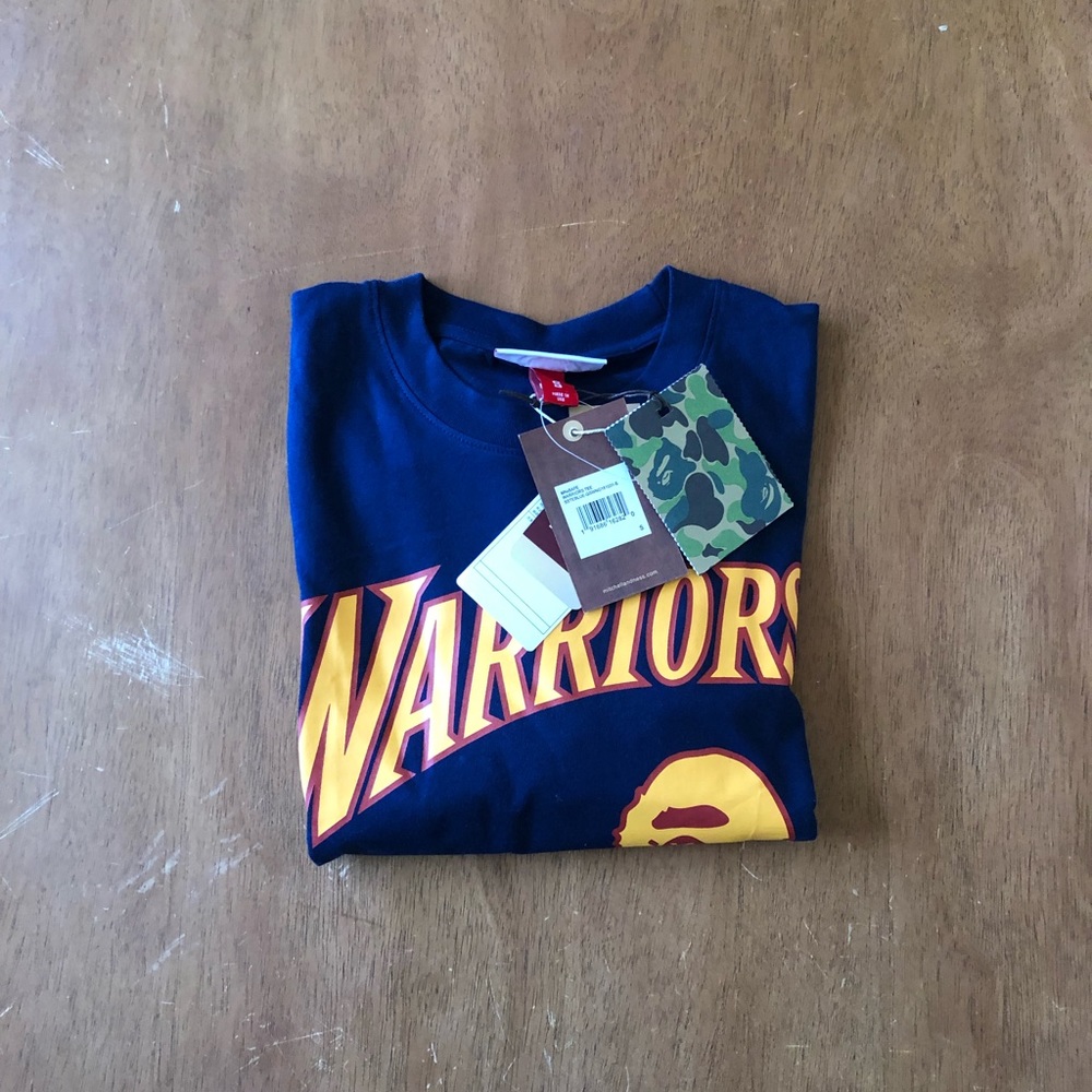 Bape x Mitchell and Ness Warriors Tee